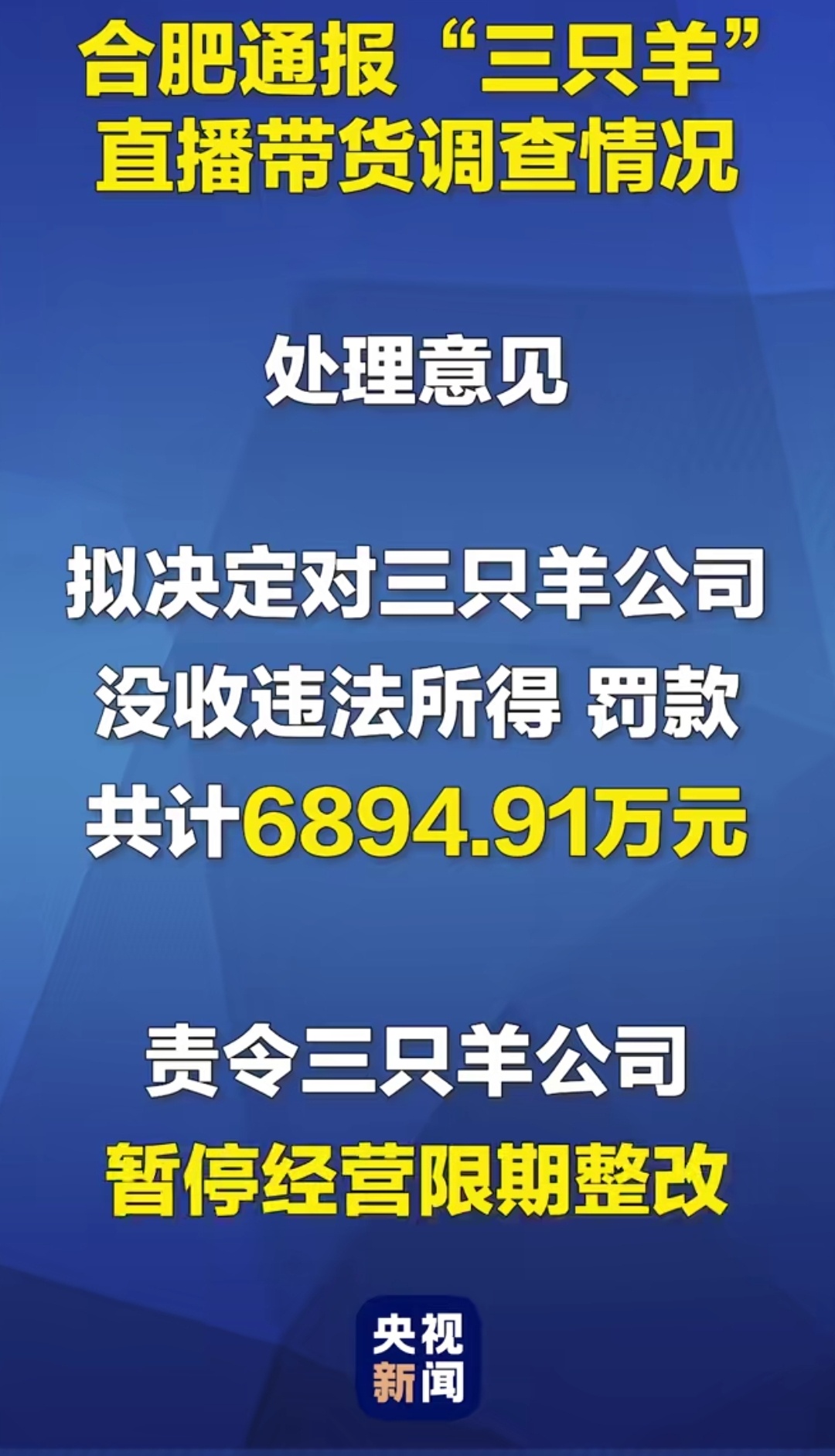 消失115天后 三只羊复播卖年货